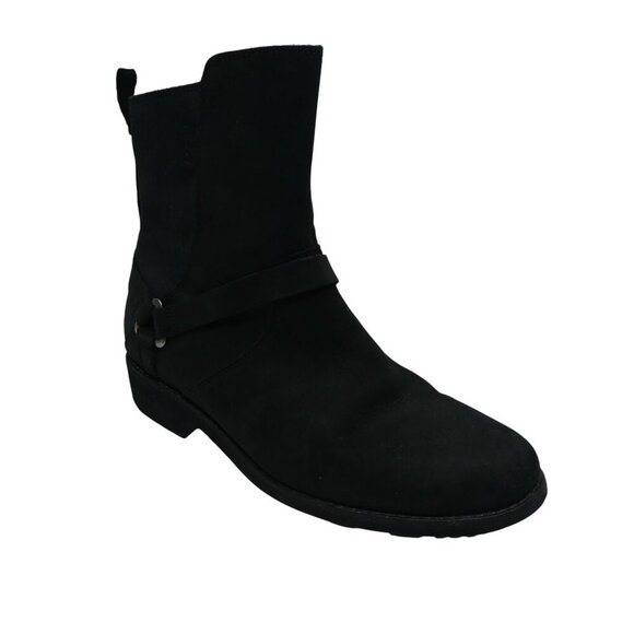 Teva De La Vina Dos Black Leather Biker Moto Waterproof Boots Womens 8 - Picture 1 of 13